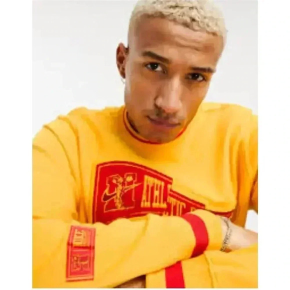 Nike Men Yellow Class of 72 Crewneck Pennant Banner Activewear Sweatshir… - Picture 3 of 11